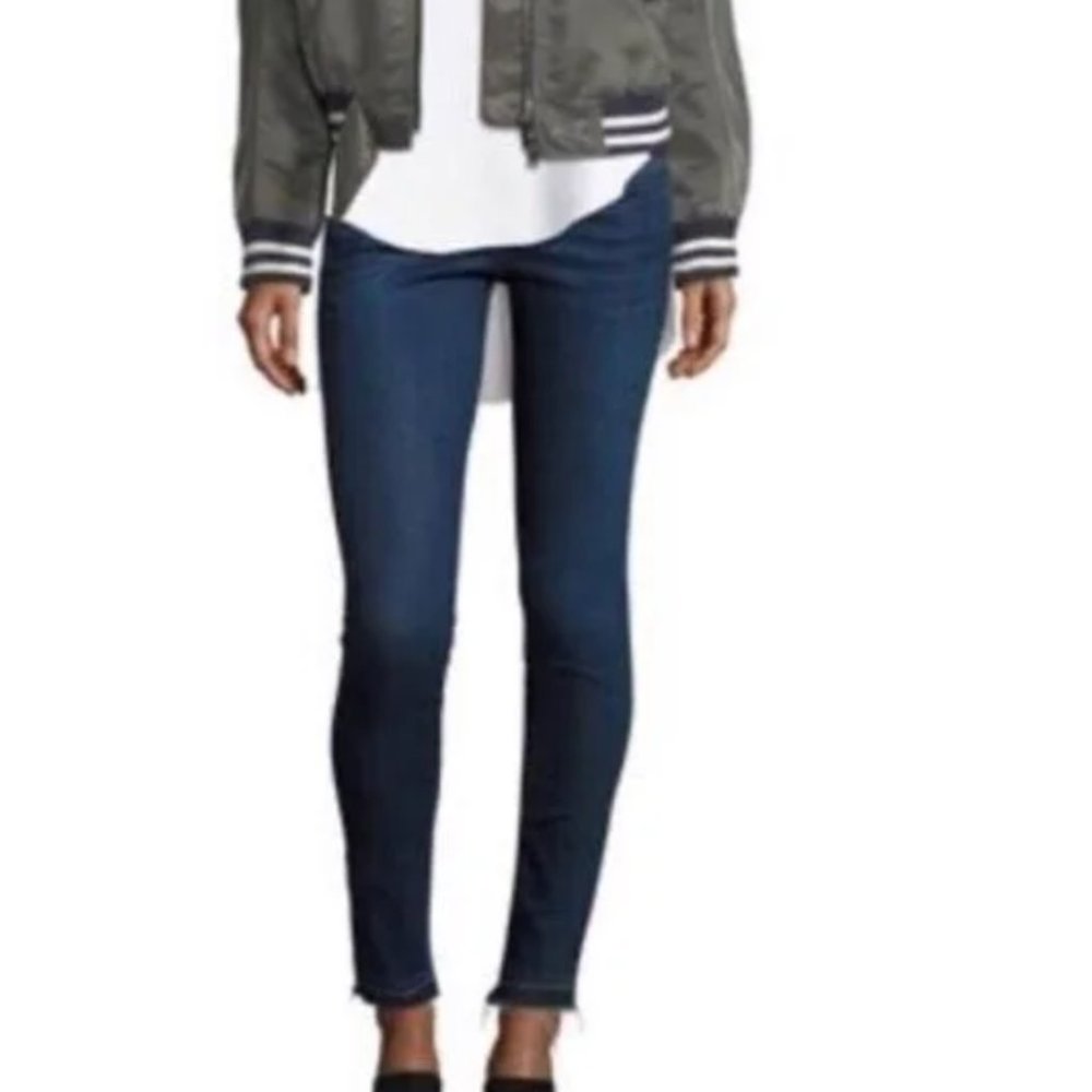 Veronica Beard "Brooke" 8.5 Skinny Jeans dark-wash fray hem Size 28/29